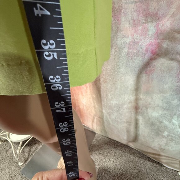 📌Sharagano Lime Green  Sheath Dress with Roll Up Sleeves and Pockets - Picture 8 of 16